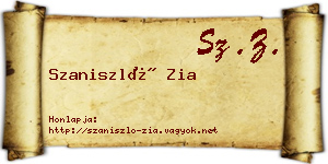 Szaniszló Zia névjegykártya